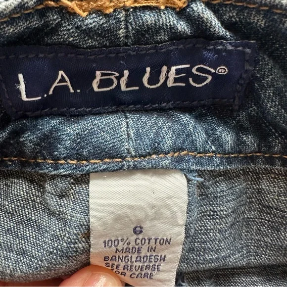 Y2K Vintage L.A. Blues Denim Jean Skort Skirt 90’s 00’s Concerts Country Sz 6 - Picture 5 of 6